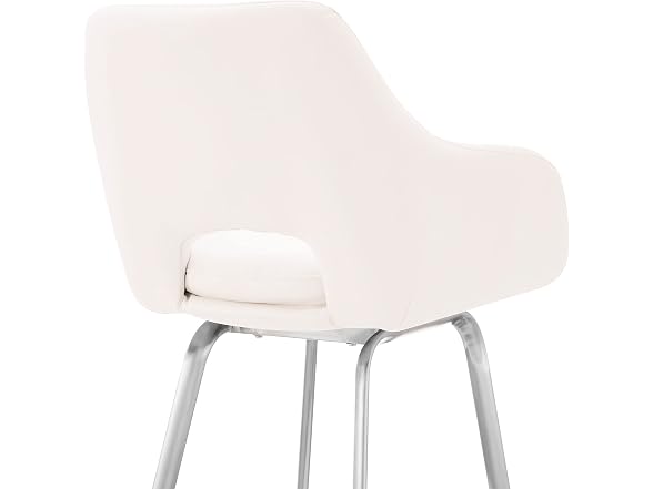 Armen Living Aura White Swivel 30" Bar Stool-Set of 3