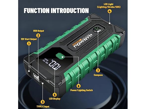 Pownym 12V Jump Starter for Car