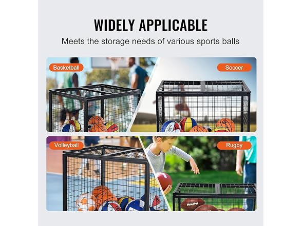 Rolling Sports Ball Storage Cart, Basketball