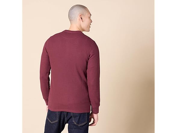 AE Mens LS Waffle Henley SlimFit