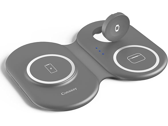 Consasy 3 in 1 Foldable Wireless Charger, Magnetic 3 i