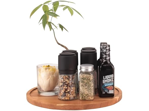 IURRDOP 10 inch Wooden Lazy Susan Turntable