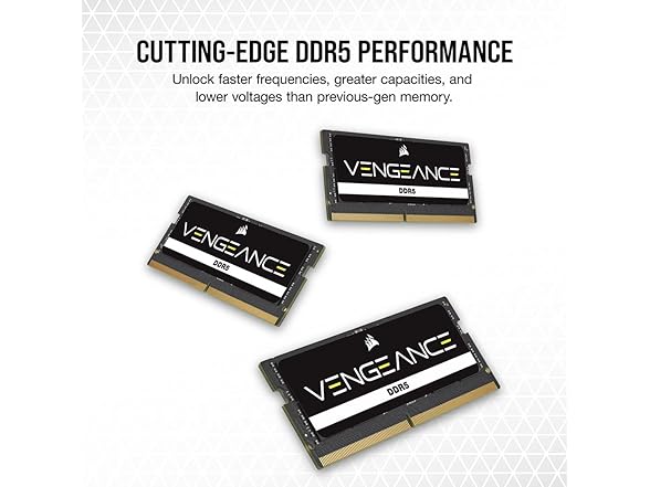 CORSAIR Vengeance SODIMM DDR5 RAM 32GB (1x32GB) Up to 5600MHz CL48 Intel XMP 3.0 Desktop Computer Memory - Black (CMSX32GX5M1A5600C48) (Open Box)
