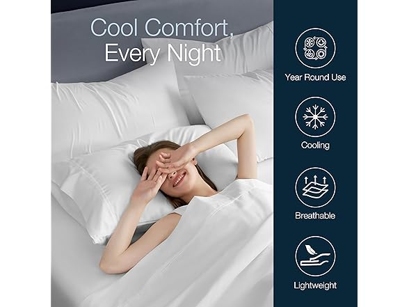 Casual Living Cali King Sheets Set 6 Piece Cooling Bed Sheets