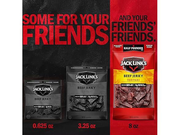 Jack Link's Beef Jerky, Teriyaki, Half Pounder