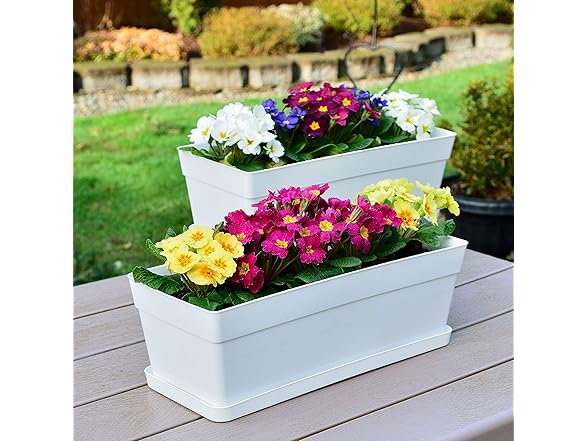3 Pack 15" Plastic Window Planters