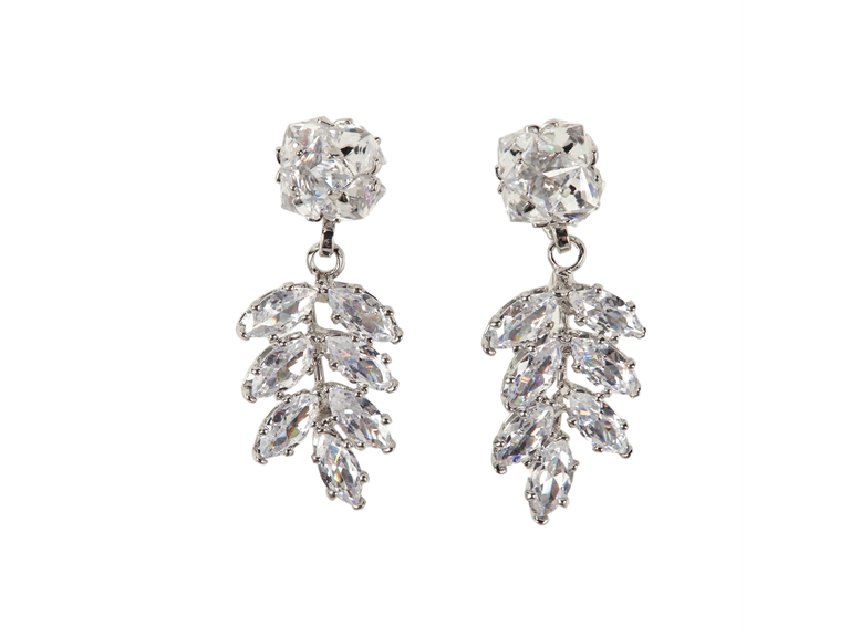 Silver CZ Drop Earrings