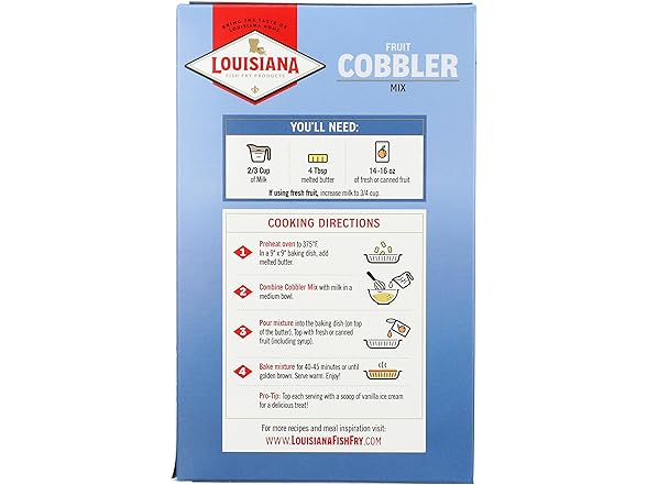 Louisiana Fish Fry Products Fruit Cobbler Mix
