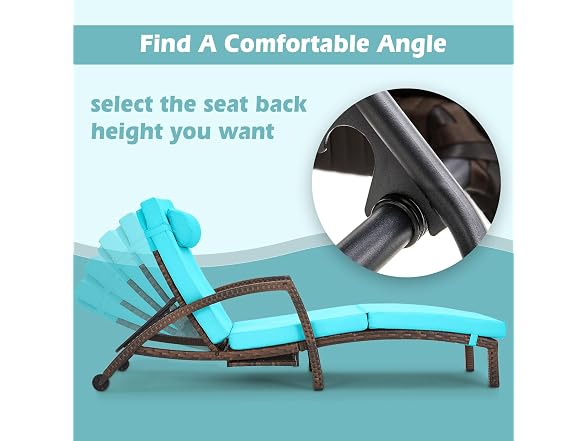 zzwhom Chaise Lounge Chairs Outdoor Set of 2