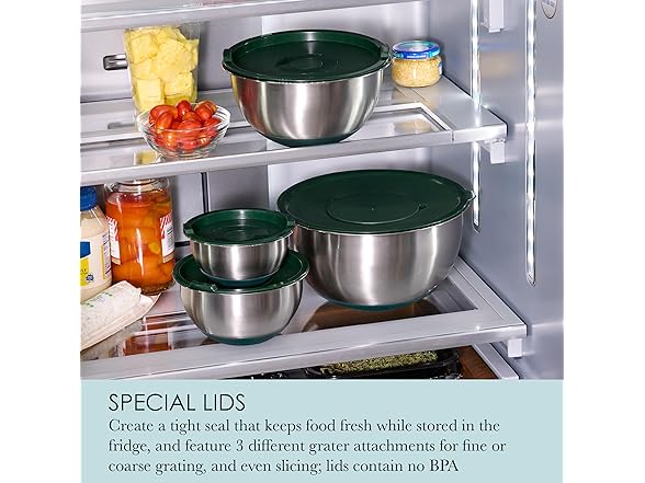 Chicago Metallic Stainless Steel Mixing Bowls with Grater Lids