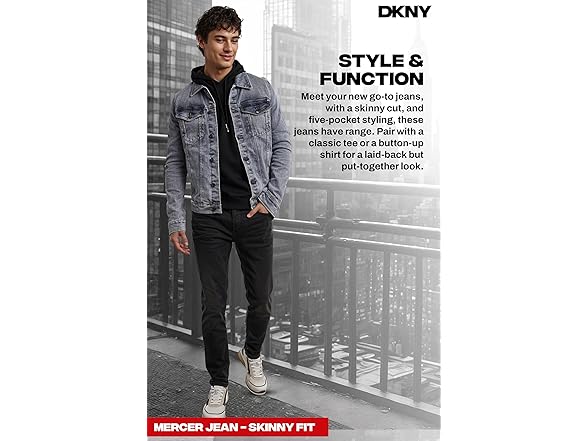DKNY Mens Skinny Jeans for Men (36W x 30L)