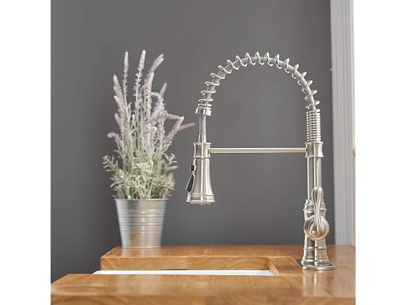 Kitchen Faucet with Pull Down Sprayer, Brushed Nic