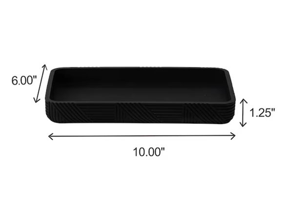 J&V Textiles 7 Piece Bathroom Accessories Set BLACK