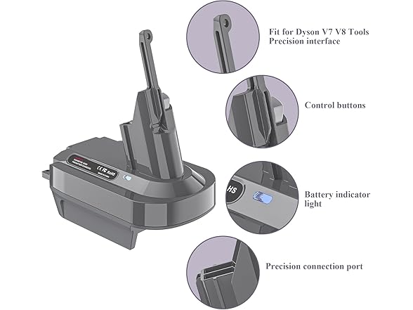 LONG FIT Dewalt 20V M18 to Dyson V7/V8 Kit