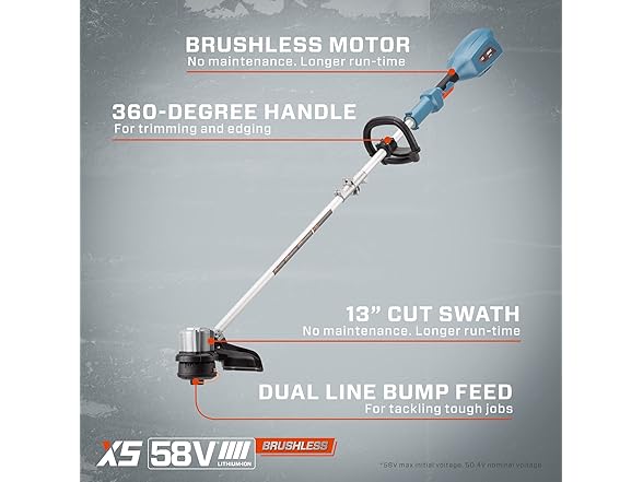 SENIX GTSX5-M SENIX TRIMMER GRASS 58V Blue and Orange