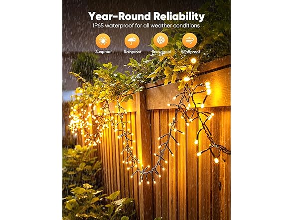 Brightown Minetom Battery Operated Christmas Lights Outdoor, 2 Pack