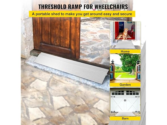 Door Threshold Ramp, 1" Rise, 800 lbs Load