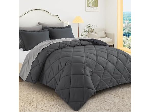 Twin Lightweight Soft Bedding Set Grey
