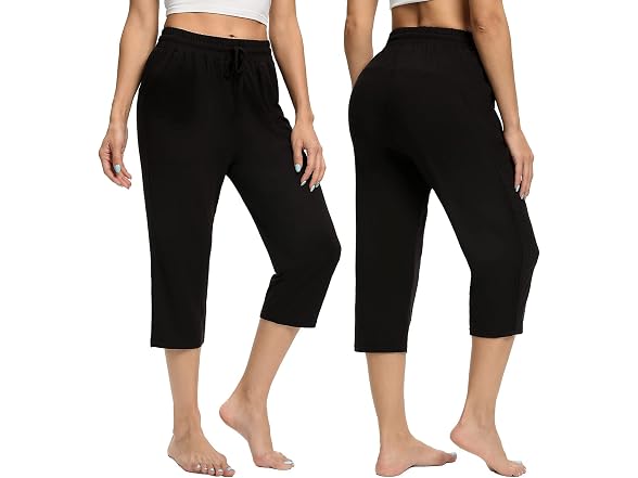 Culayii Women (L) Capris High Waist Comfy Pants