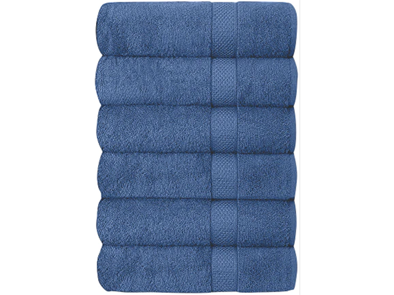 J&V TEXTILES 6PK TWL BLUE 27 X 52 IN 6-Pack Plush Bath T