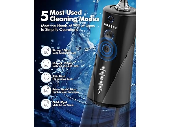 Cordless Water Flosser 300ML 5-Mode