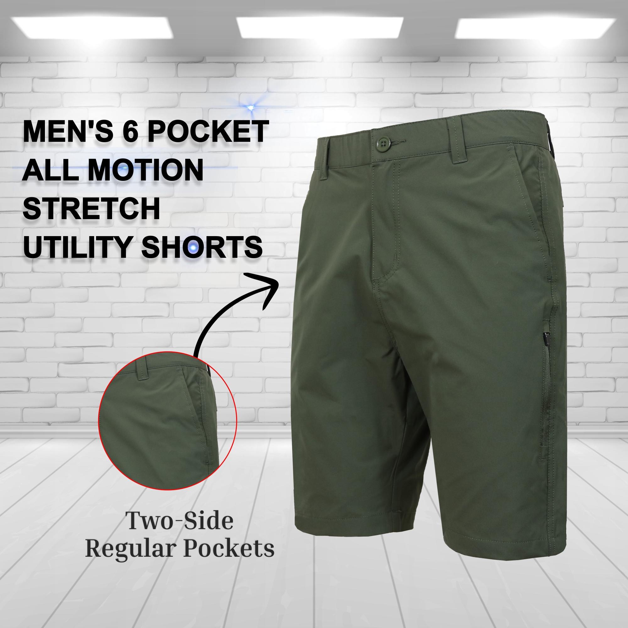 3Pk Asst Mens Stretch Utility Shorts - Gallery 17