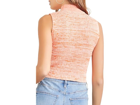 Forever 21 (S) Marled Mock Neck Top Orange