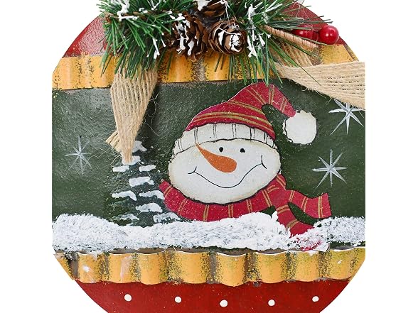ecipl Metal Christmas Sign Hanging Snowman Santa Ornament - Gallery 7
