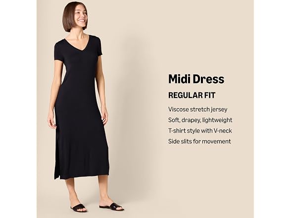 Amazon Essentials Women Jersey V-neck Short Dress