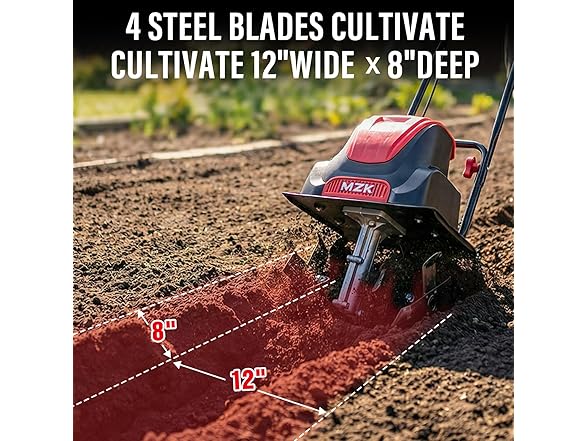 MZK 12-Inch 10.5 Amp Corded Electric Tiller