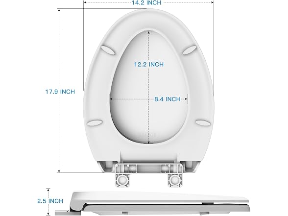 Garvee 19 in Toilet Seat with Cover Soft Close