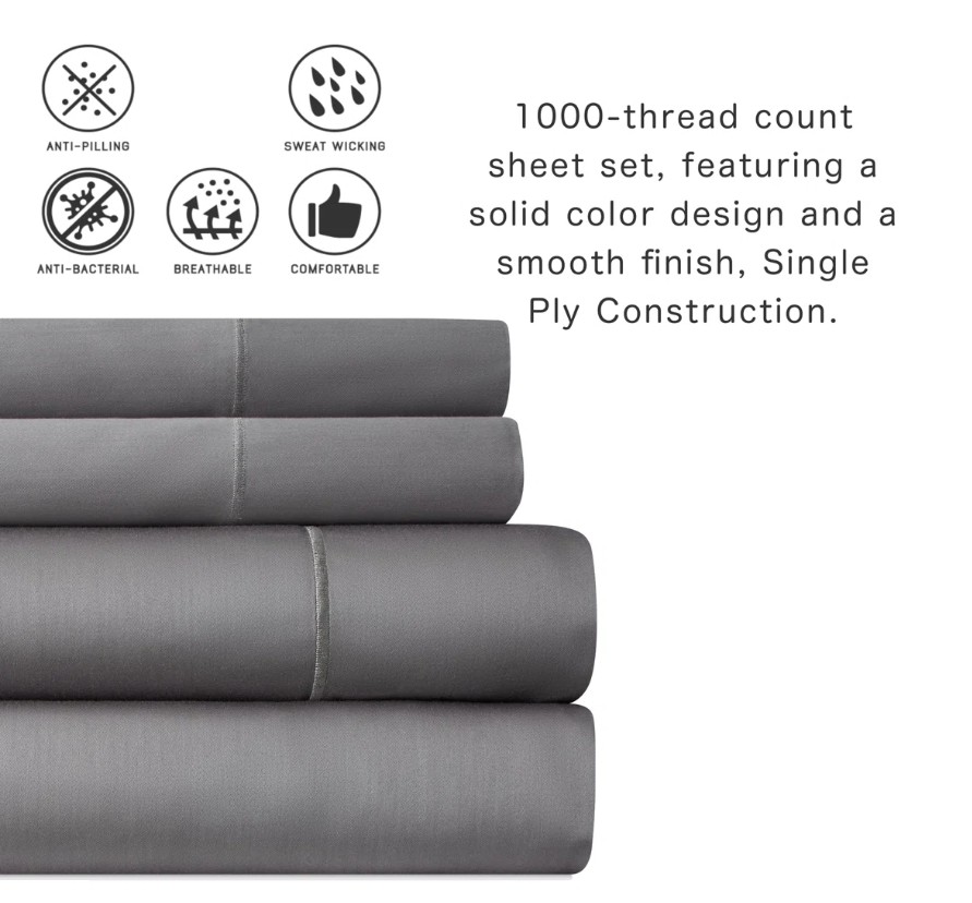 1000TC Egyptian-Quality 4-Piece Sheet Sets - Gallery 16