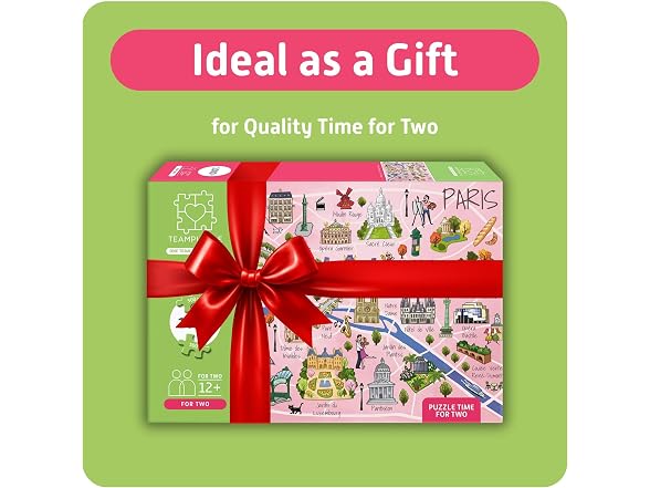 TEAMPUZZLE: Paris – 1000pc Jigsaw Puzzle, Designed for Two
