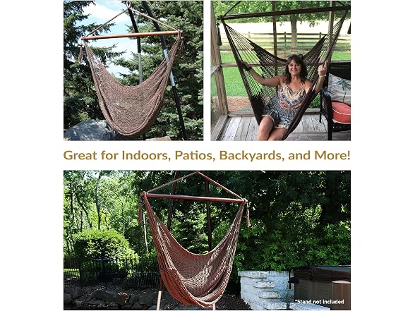 Sunnydaze Outdoor Hammock Chair Swing Mocha Brown - Gallery 5