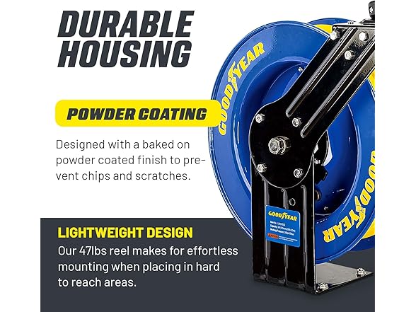 Goodyear Air Hose Reel Retractable 3/8" Inch x 50'