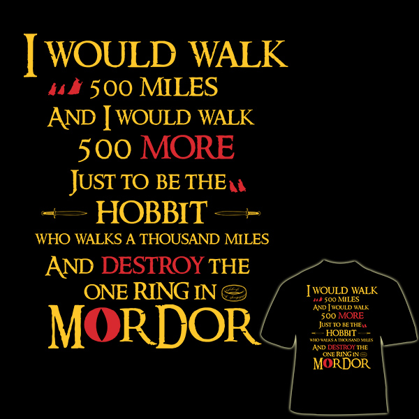 Hobbit will walk 500 miles