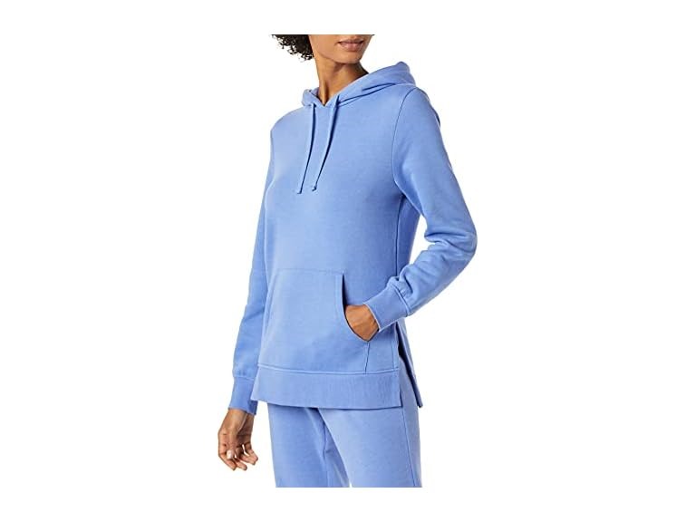Amazon Essentials Women's Fleece Hooded Tunic Sweatshirt, Blue, X-Large
