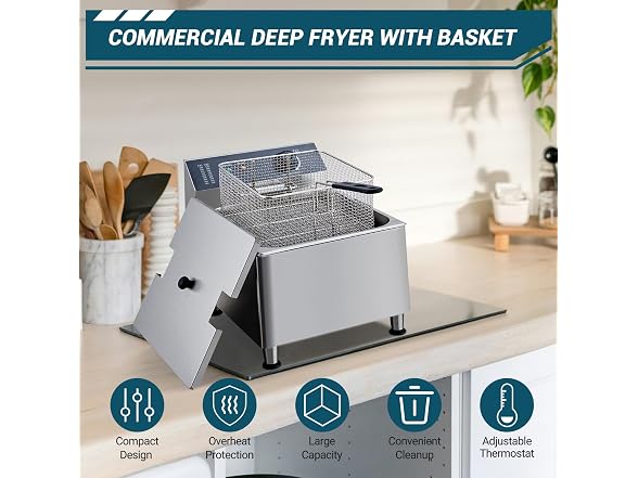 Commercial Deep Fryer 11L 1700W Stainless Steel