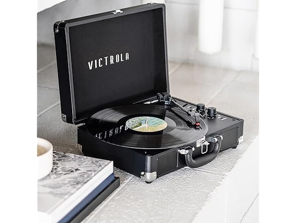 Victrola Journey+ Bluetooth Suitcase Record Player – Built-i (Open Box)