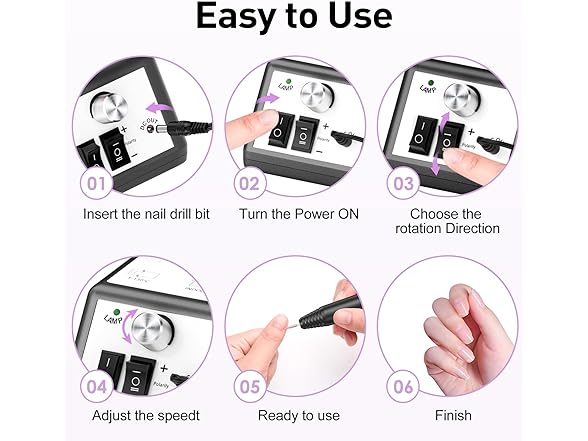 JIASHENG Professional Nail Drill, 20000rpm Electric Nail Drill 