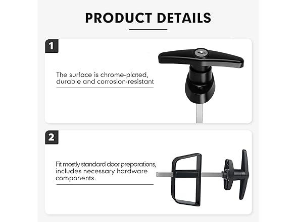 Shed Door Latch T-Handle Lock Kit