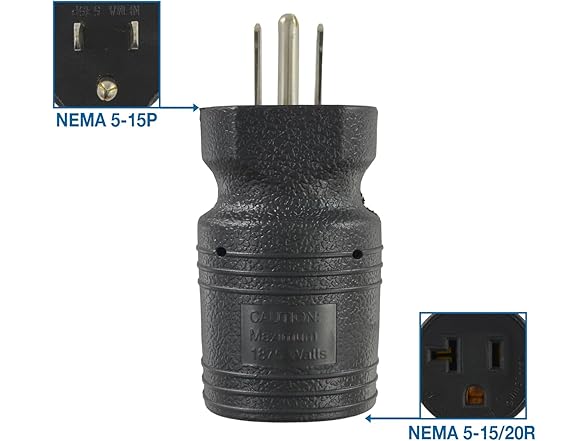 Conntek 30129 15A to 15/20A Plug Adapter