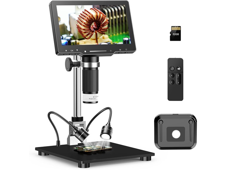 4K 48MP HDMI Digital Coin Microscope with 7" IPS Screen
