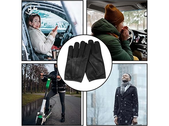 QUALITY WEARS USA Leather chauffeu Gloves