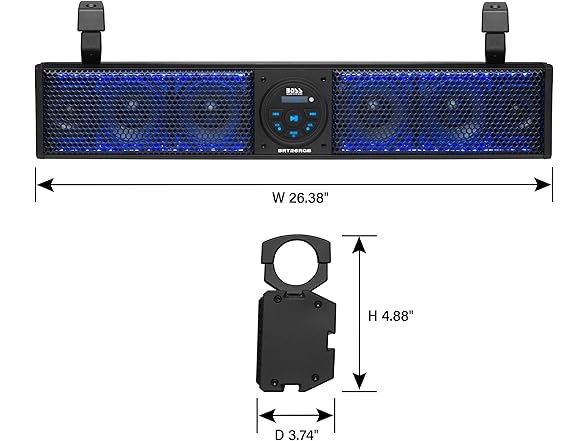 BOSS Audio Systems BRT26RGB ATV UTV Sound Bar - 26 Inches Wi (Open Box)