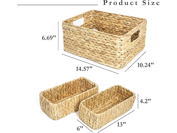 HOMESTEAD Water Hyacinth Storage Baskets