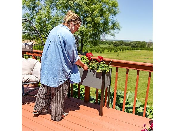 Sunnydaze Acacia Wood Raised Garden Bed with Legs