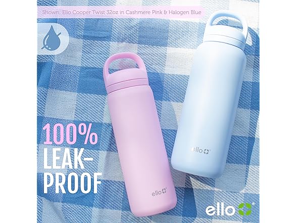 Ello Cooper Twist Bottle, 40 oz, White