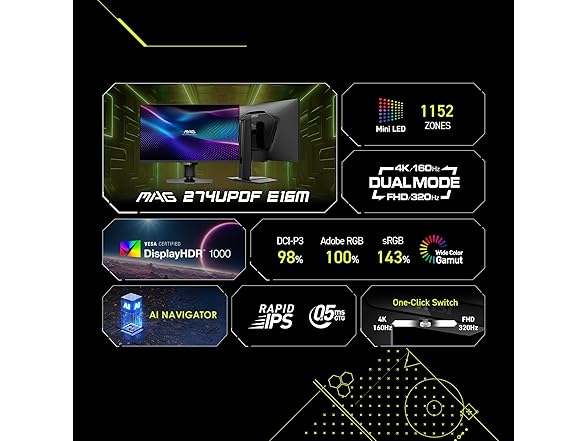 MSI 27" UHD Monitor | MAG 274UPDF E16M