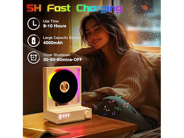 MANAYO Vertical CD Player Bluetooth Speaker